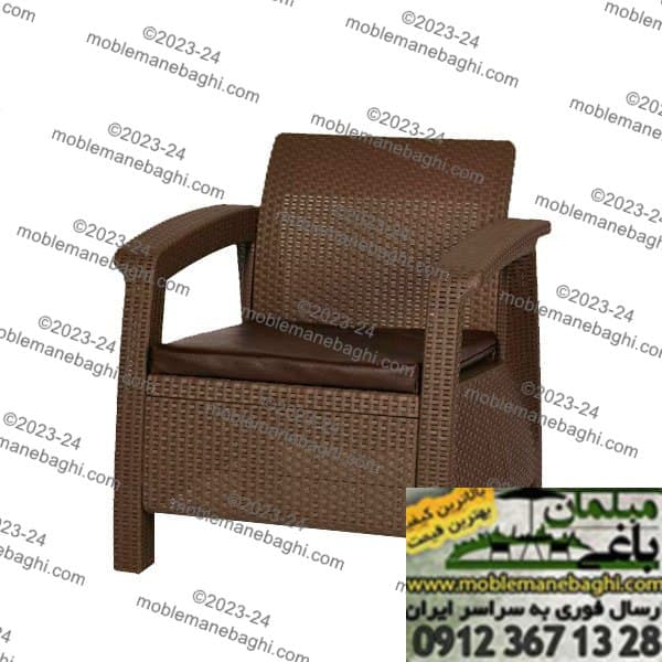 مبل باغی و ویلایی یک نفره مدل حصیری برند بابل کارپت — تصویر ۶