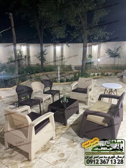 مبل باغی و ویلایی یک نفره مدل حصیری برند بابل کارپت — تصویر ۳