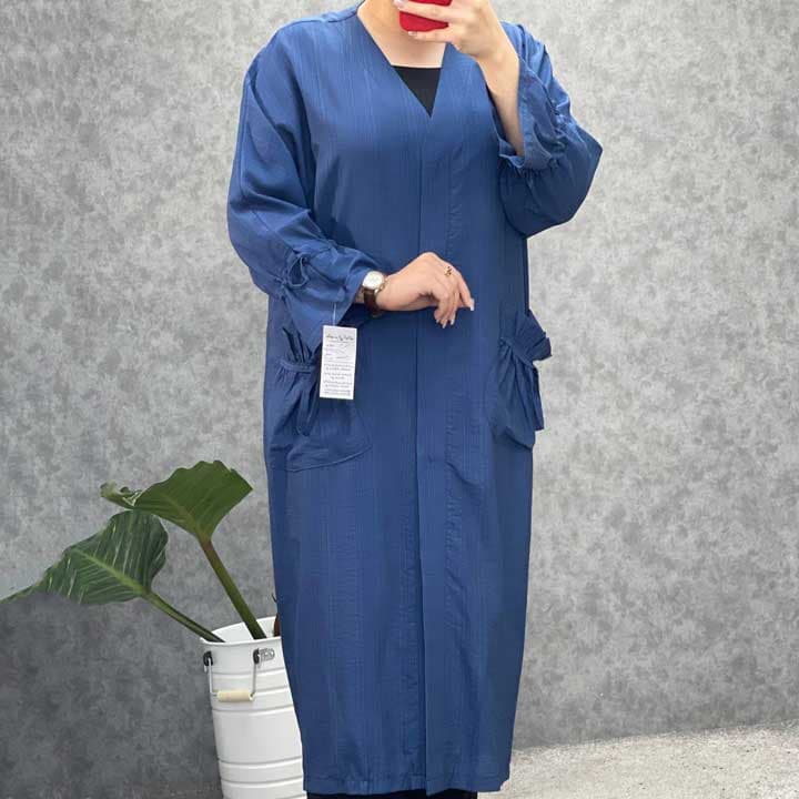 مانتو بلند جیب پاپیونی کد 52 — تصویر ۳