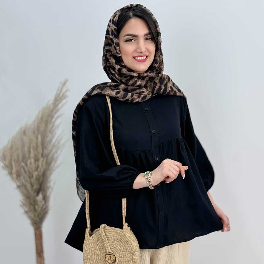شومیز عروسکی جلو دکمه کد 69165 — تصویر ۵