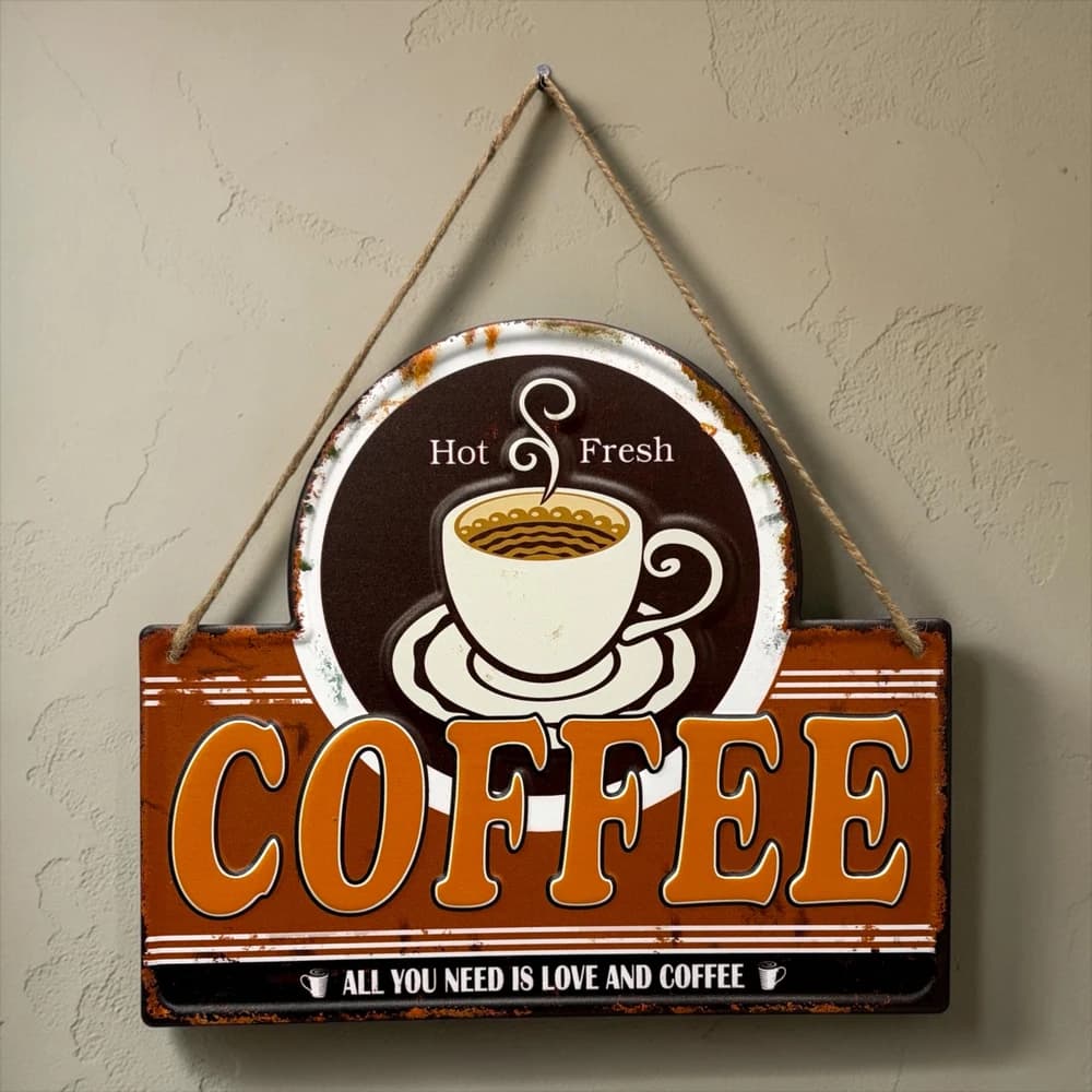 تابلو فلزی طرح Coffee برجسته