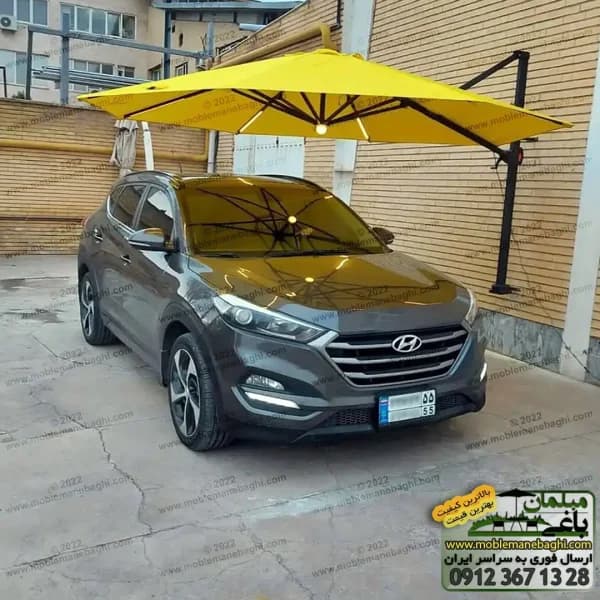 چتر دیواری مبلمان باغی با روشنایی