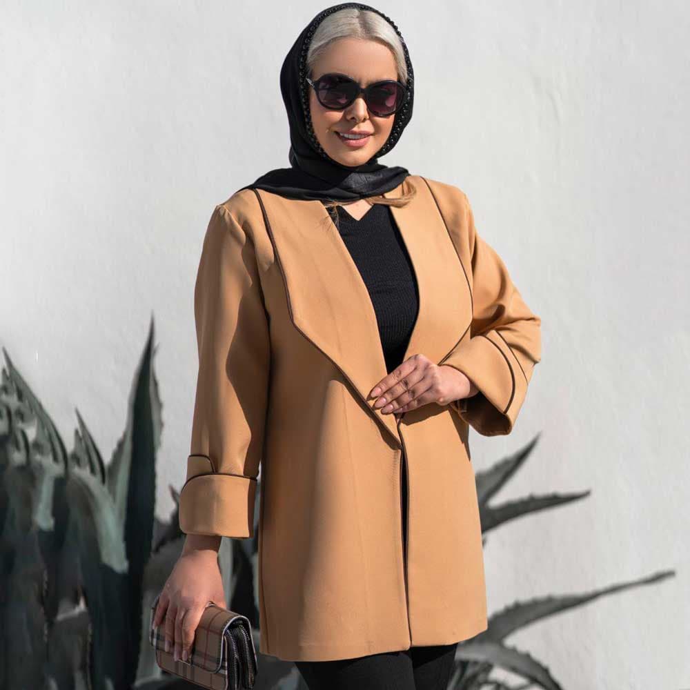 مانتو کتی یقه آرشال مغزی دوزی کد 662 — تصویر ۳