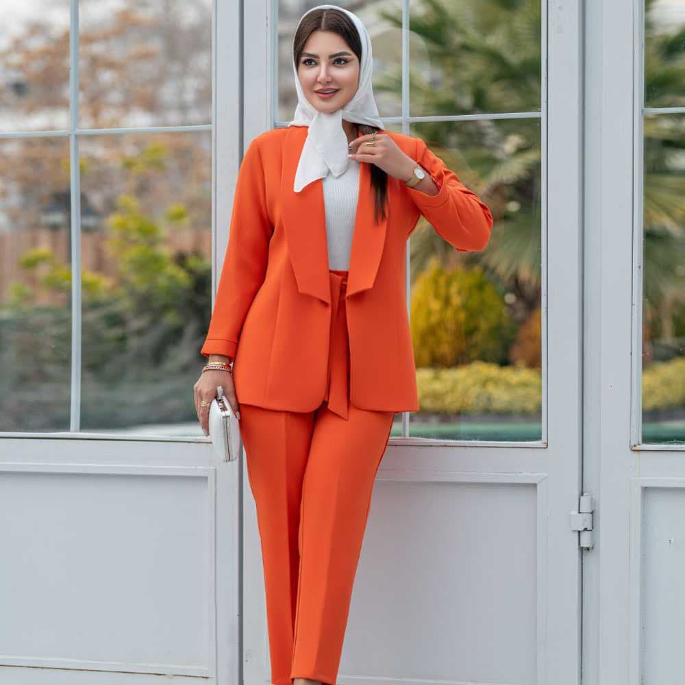 کت و شلوار زنانه یقه آرشال کد 0101