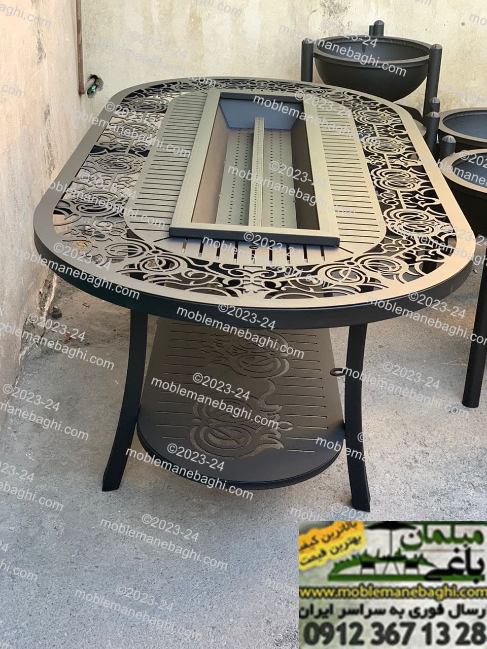 میزهای آتشدان بیضی مبلمان باغی — تصویر ۲