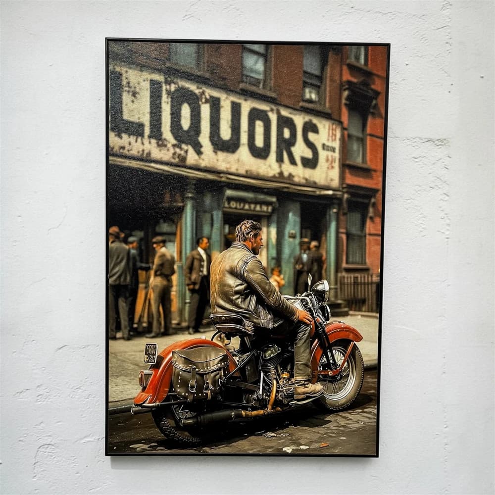 تابلو طرح موتور Harley قرمز ابعاد 60×40