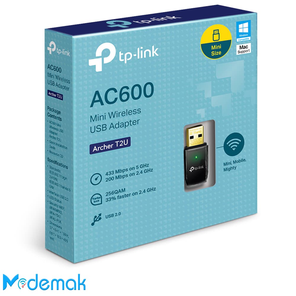 کارت شبکه USB بی سیم تی پی لینک TP-Link T2U AC600 — تصویر ۴