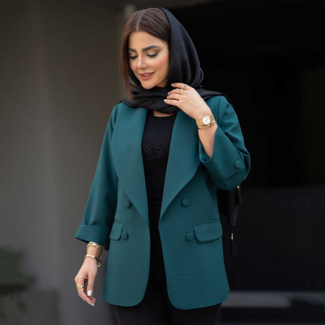 مانتو کتی زنانه یقه آرشال کد 400 — تصویر ۳
