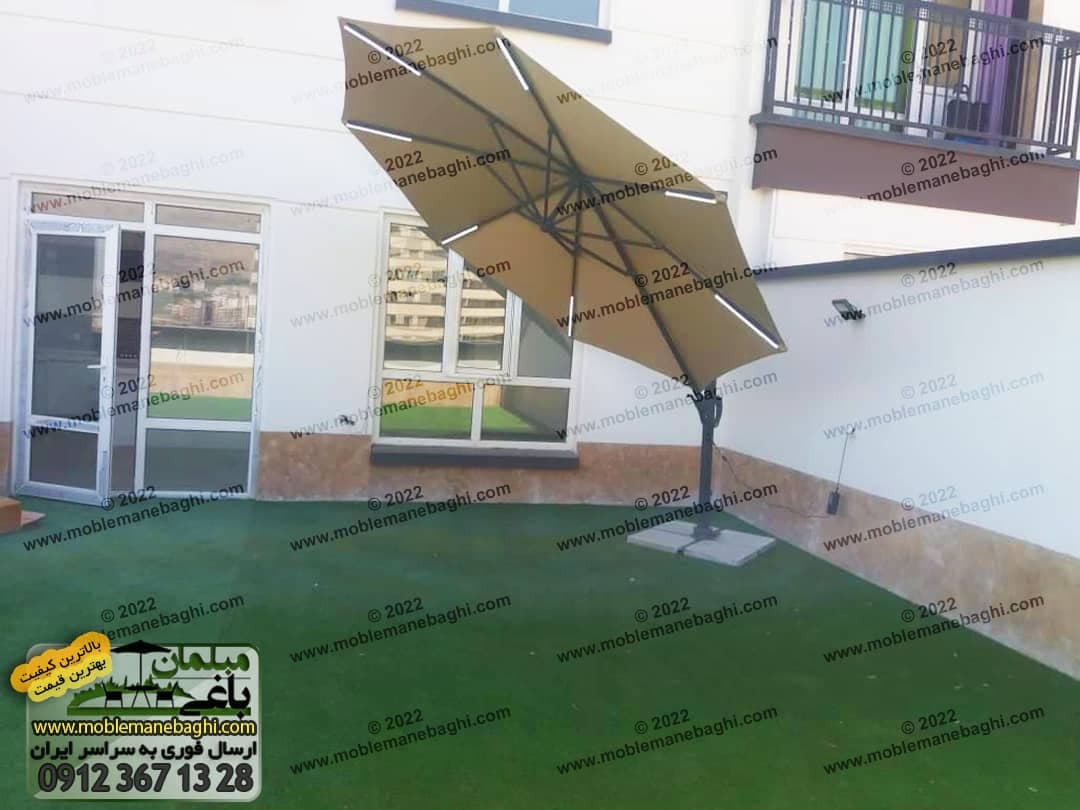 چتر باغی وویلایی پایه کنار قطر 3/5متر 360درجه — تصویر ۳