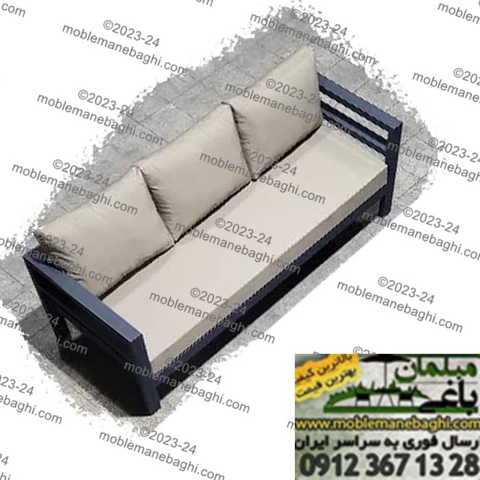مبل کویین 3 نفره الومینیوم مبلمان باغی