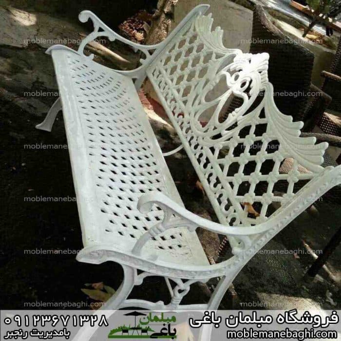نیمکت آلومینیوم مبلمان باغی 3 نفره — تصویر ۲