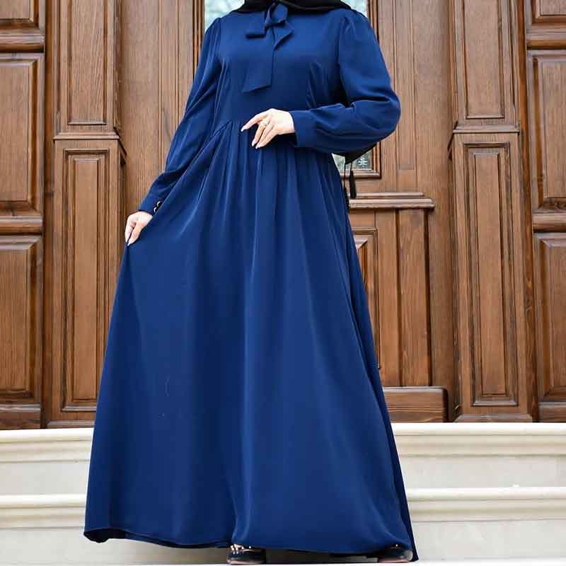 پیراهن ماکسی یقه کراواتی کد 0200 — تصویر ۴