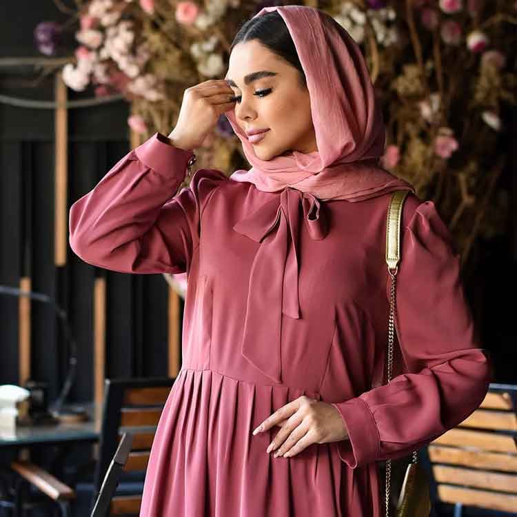 پیراهن ماکسی یقه کراواتی کد 0200 — تصویر ۸