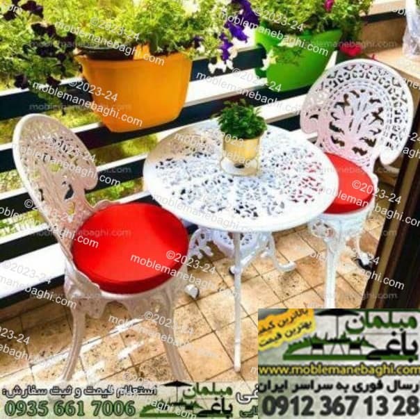 میز آلومینیوم باغی مدل کبریتی قطر 110سانتی متری — تصویر ۴