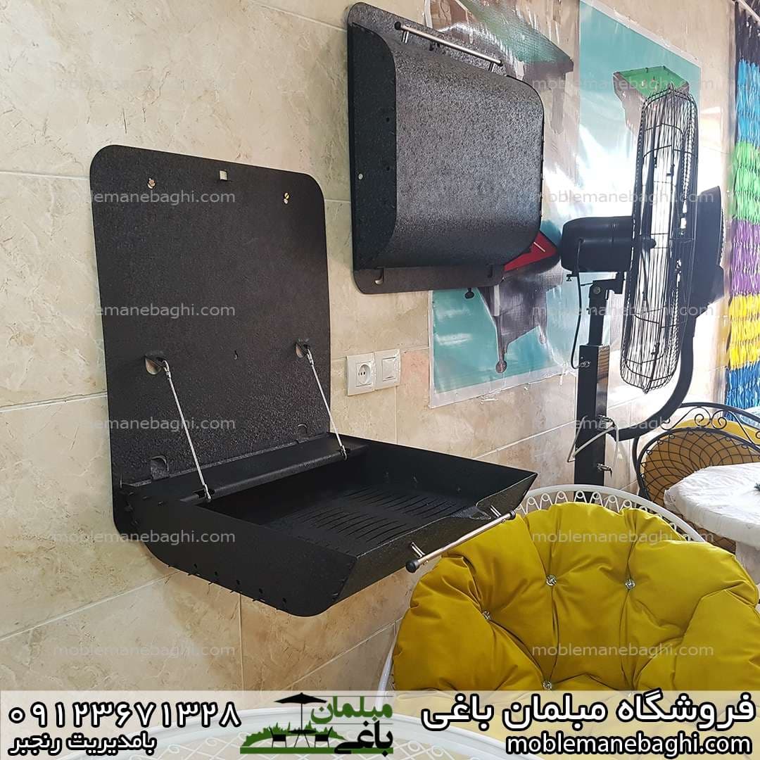 باربیکیو و کباب پز دیواری مدل مربع الفا — تصویر ۲