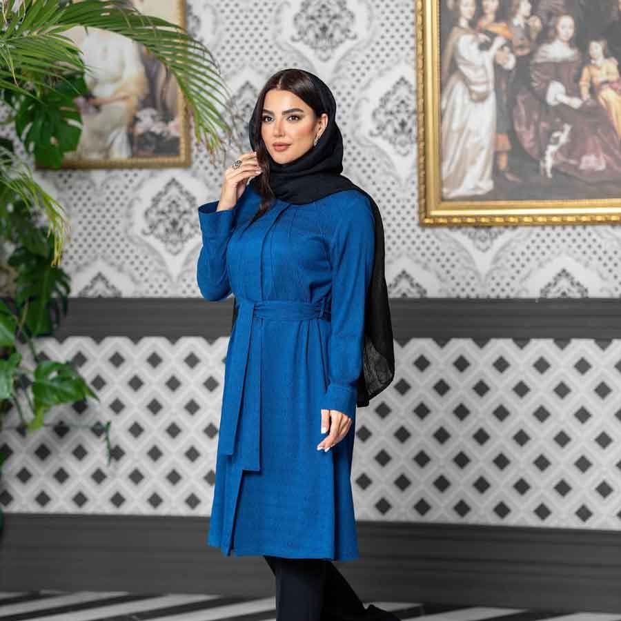 مانتو بهاره کمربند دار کد 625 — تصویر ۲