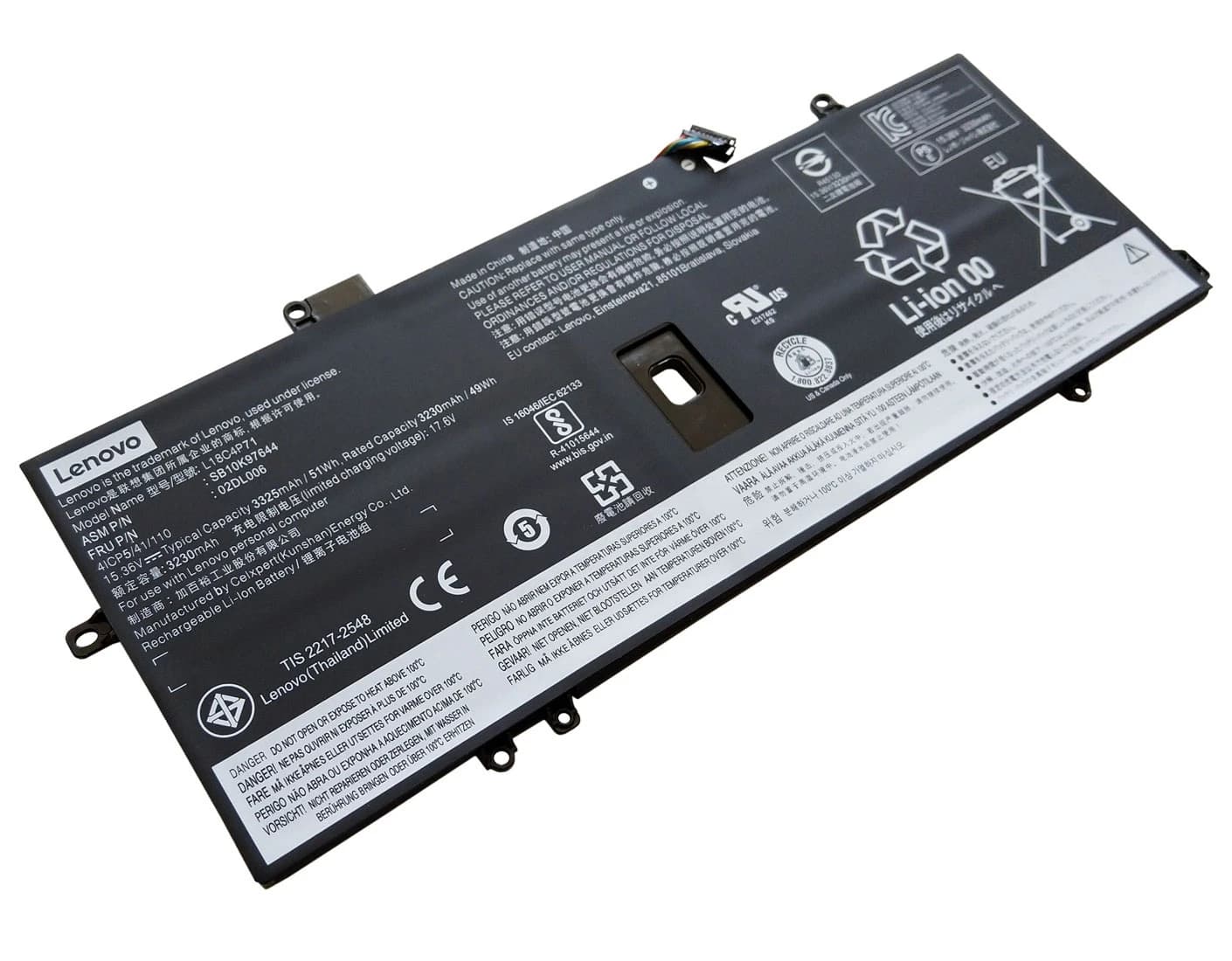 باتری اورجینال لپ تاپ لنوو Lenovo ThinkPad X1 Yoga Gen 5 L18C4P71 — تصویر ۵