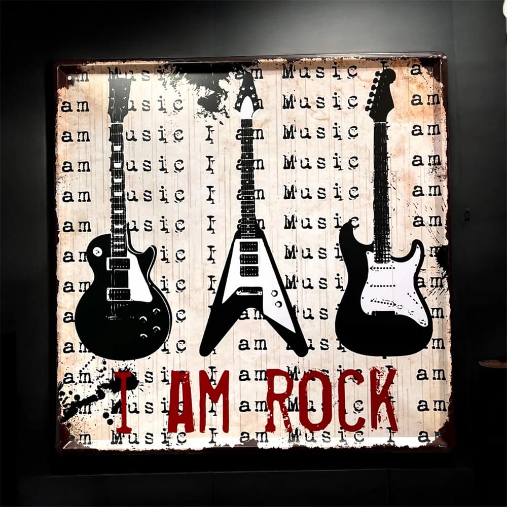 تابلو فلزی طرح I Am Rock ابعاد 30×30