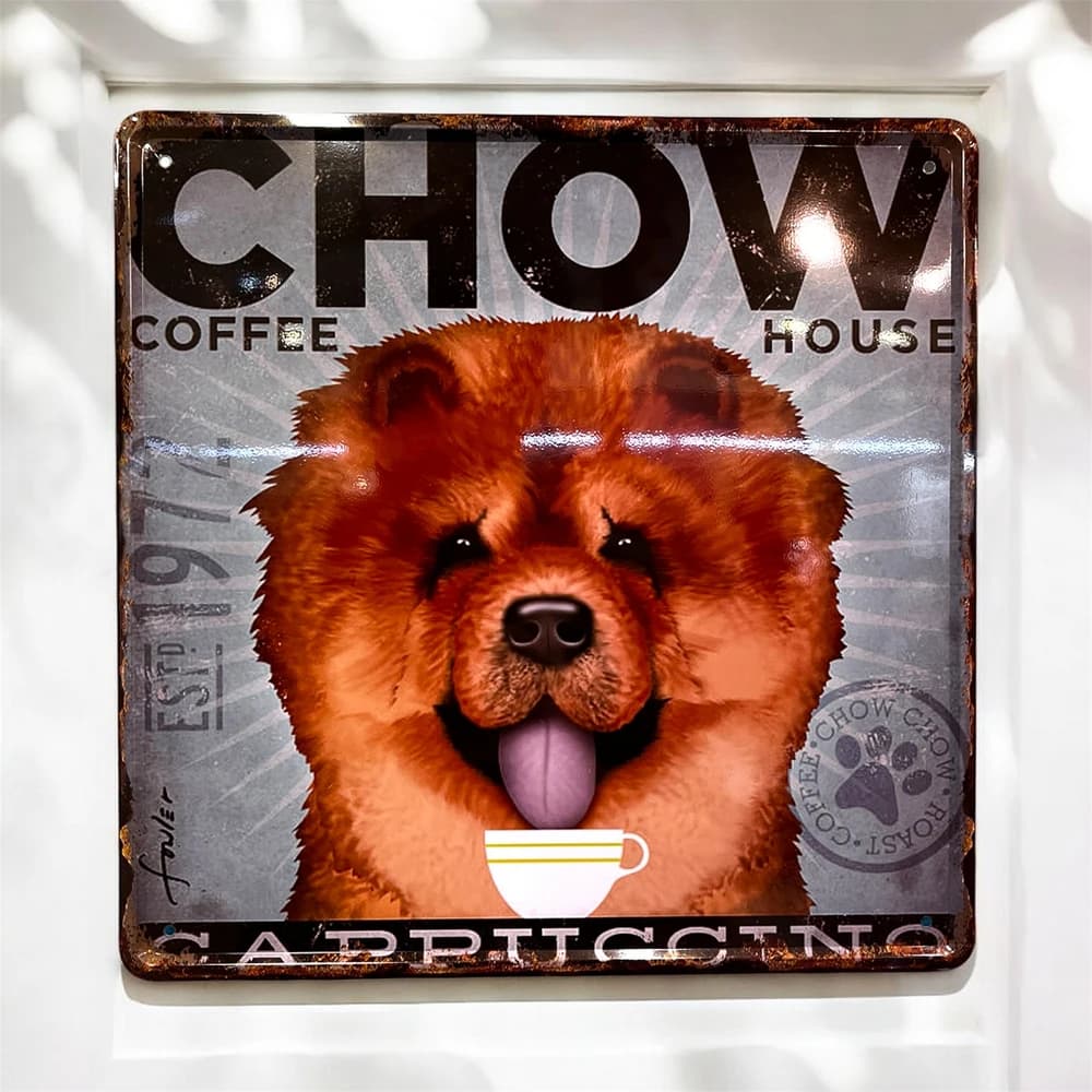 تابلو فلزی طرح Chow Chow ابعاد 30×30