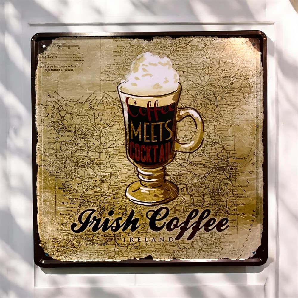تابلو فلزی طرح Irish Coffee ابعاد 30×30