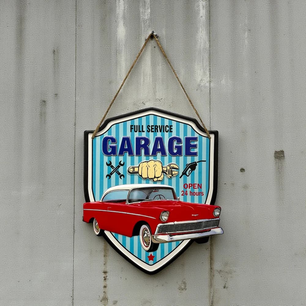 تابلو آویز فلزی طرح full service garage