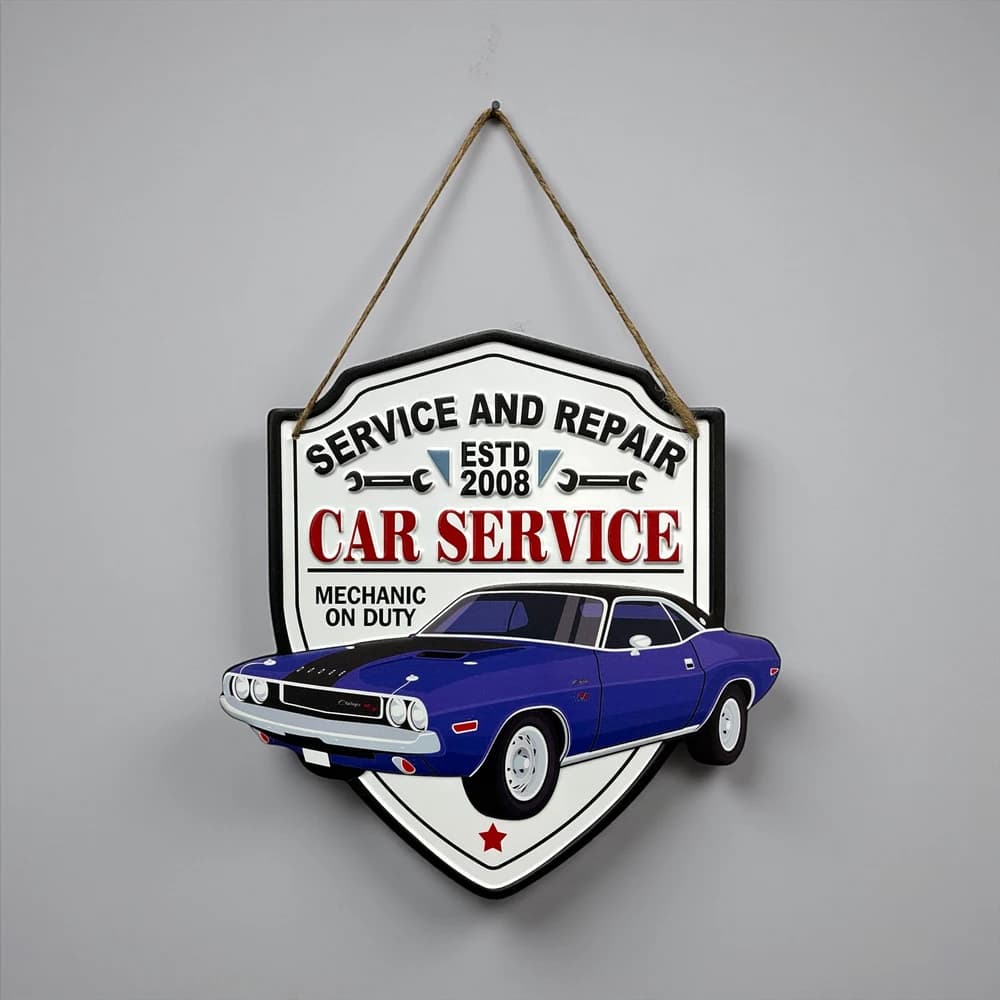 تابلو آویز فلزی طرح car service