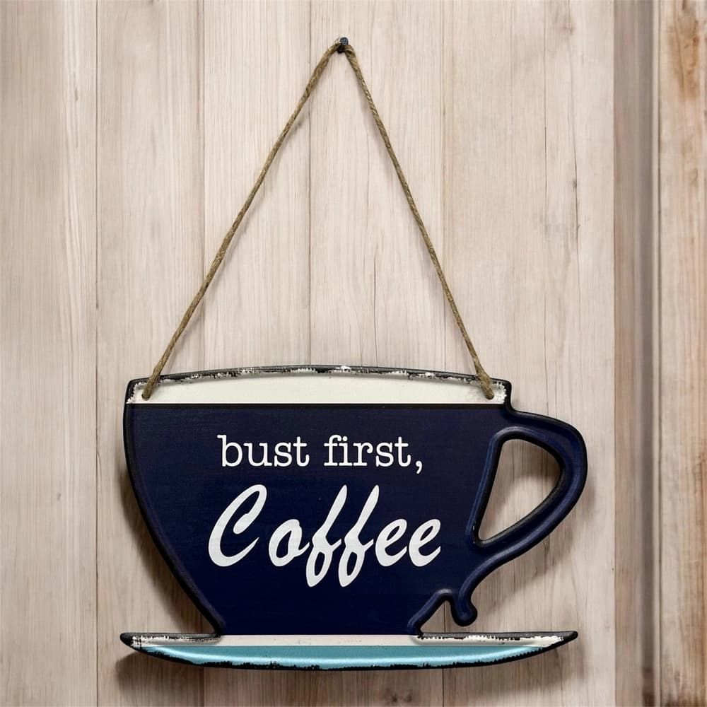 تابلو فلزی برجسته طرح فنجان First Coffee