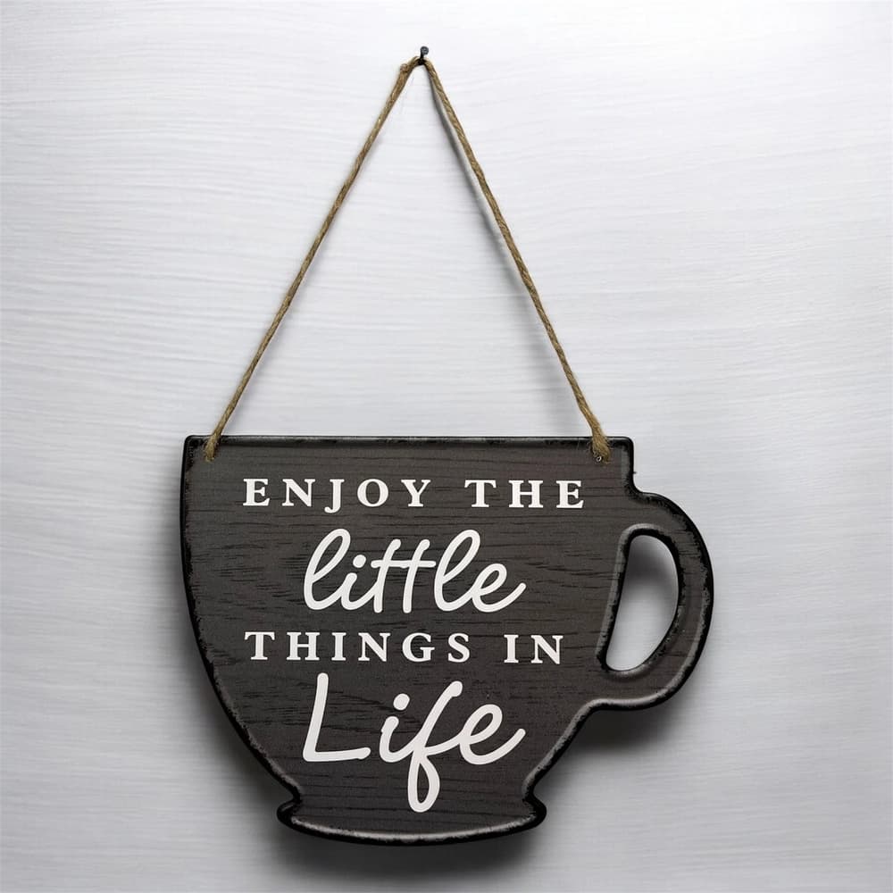 تابلو فلزی برجسته طرح فنجان Enjoy Life