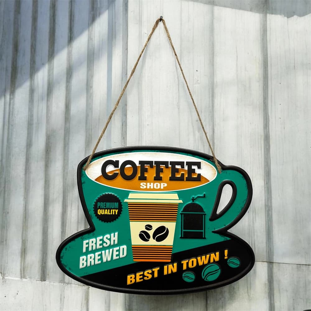 تابلو فلزی برجسته طرح فنجان Coffee Shop