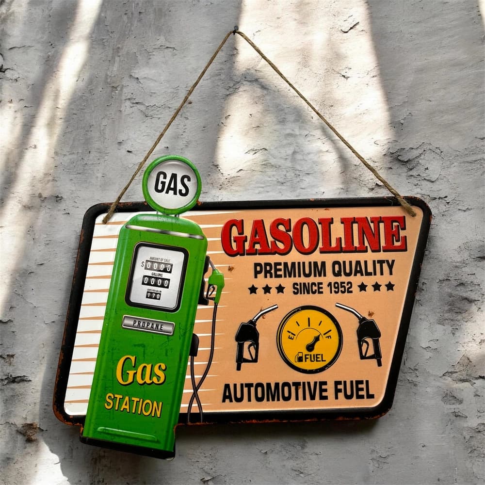 تابلو فلزی برجسته طرح Gasoline