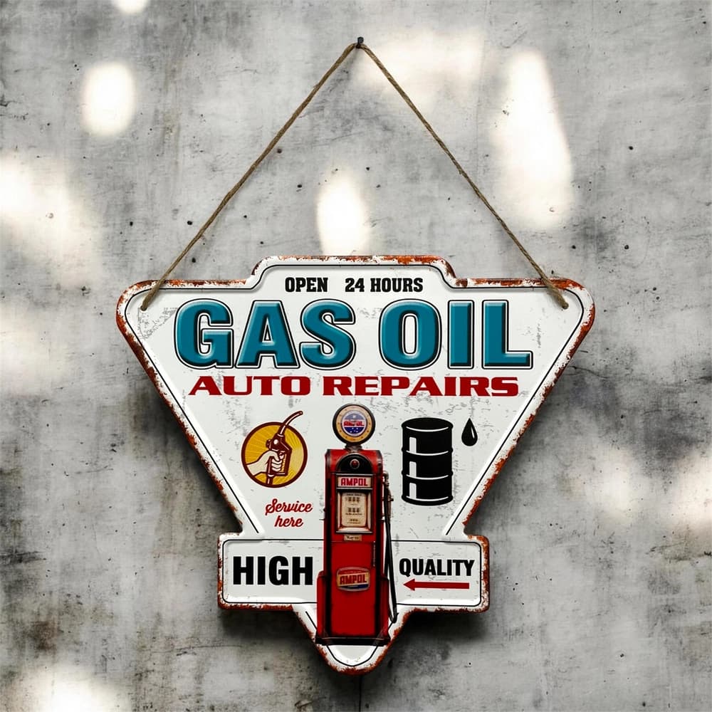 تابلو فلزی برجسته طرح Gas Oil