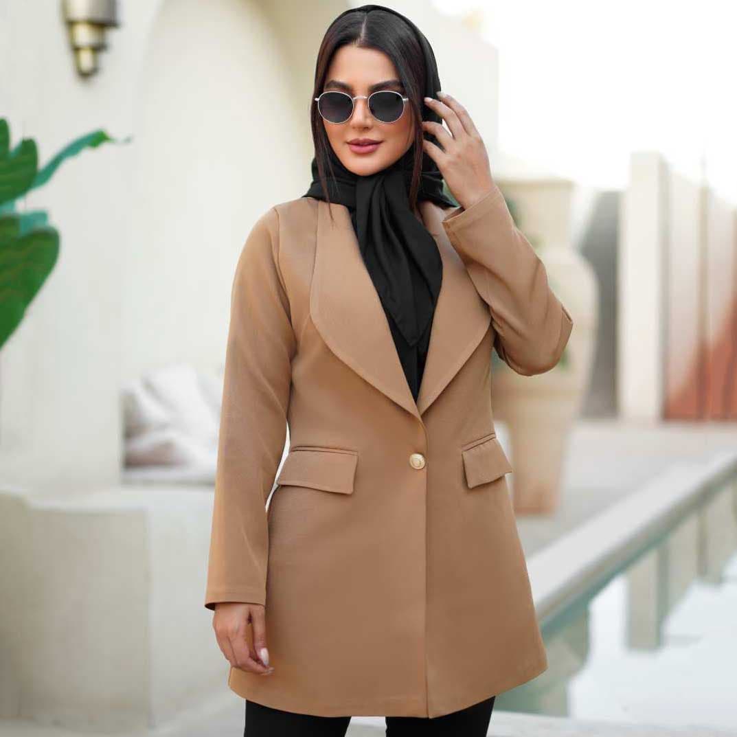 مانتو کتی یقه آرشال تک دکمه کد 339 — تصویر ۲