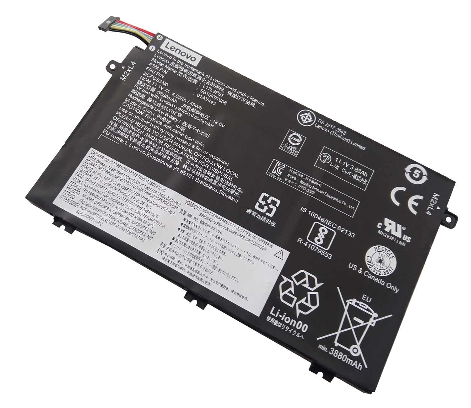 باتری 3 سلولی L17M3P52 لپ تاپ لنوو ThinkPad R480 ، E490 — تصویر ۶