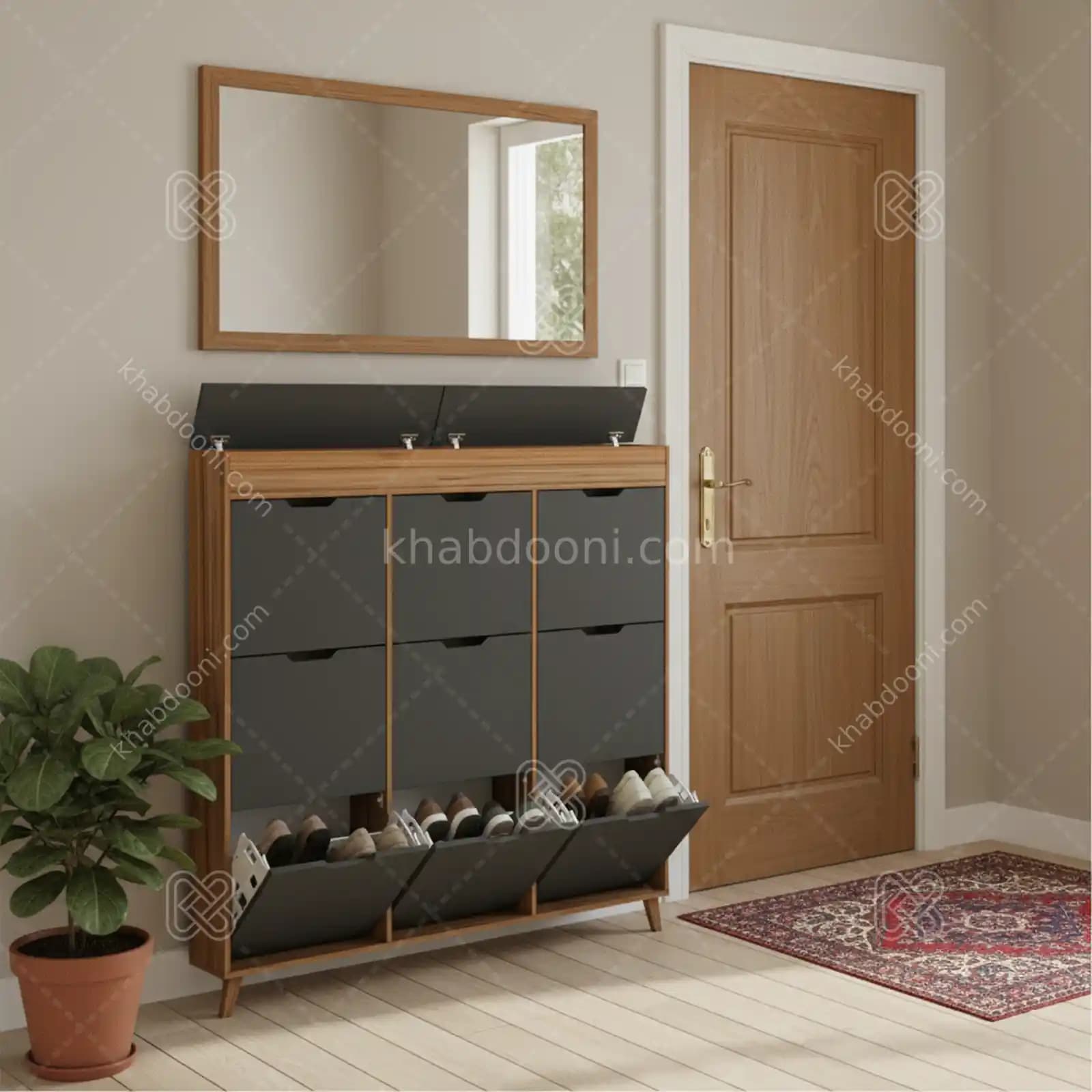 جاکفشی داشبوردی باریک باکس دار نه درب – طول 125 عمق 17