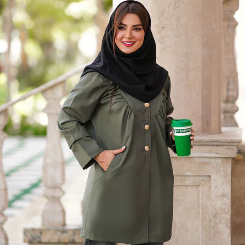 مانتو دانشجویی جلو چین دار کد 310