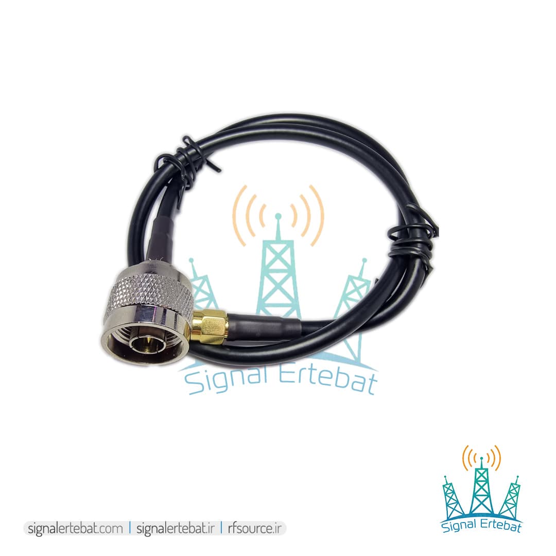 کابل پیگتیل LMR200 با کانکتورهای N-Type نری به RpSMA نری به طول 0.5 متر