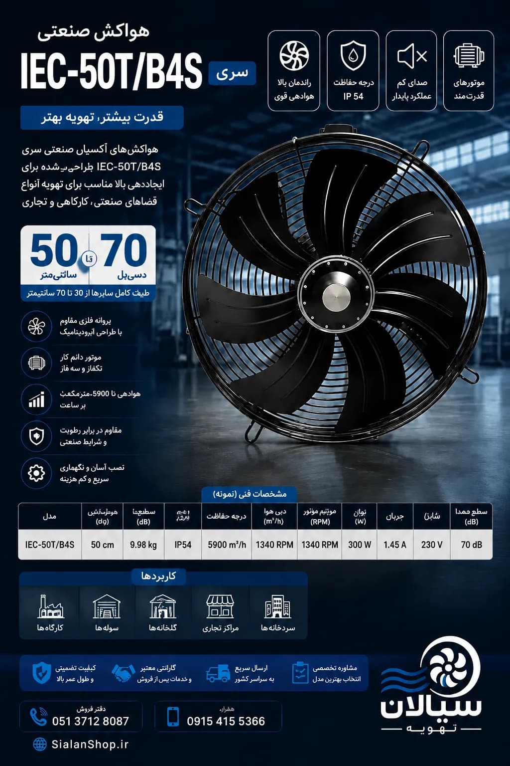 هواکش 50 سردخانه ژنیران IEC-50T/B4S