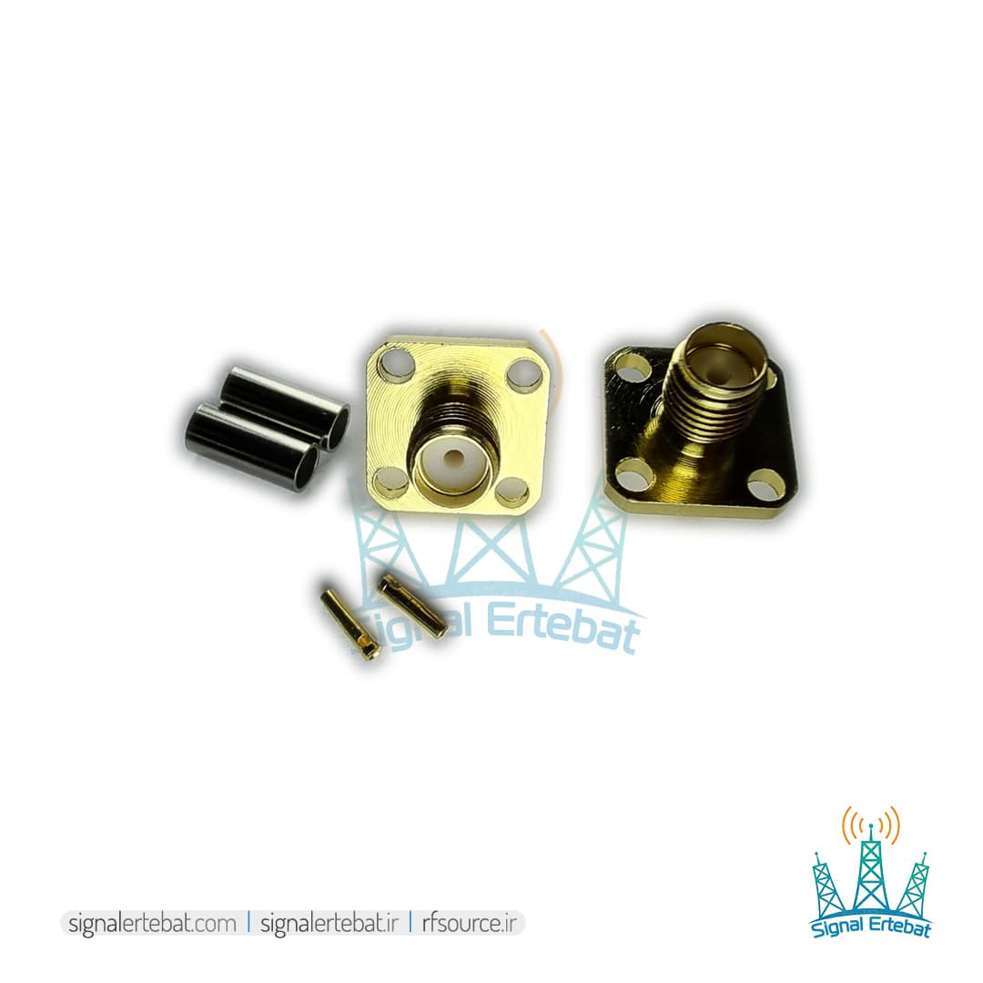 کانکتور SMA مادگی چهار سوراخ سرکابلی مناسب کابل RG316/RG316D/RG174