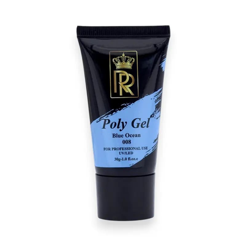 پلی ژل کاشت ناخن رویال رز Royal Rose کد 008 بلو اوشن ۳۰ گرم