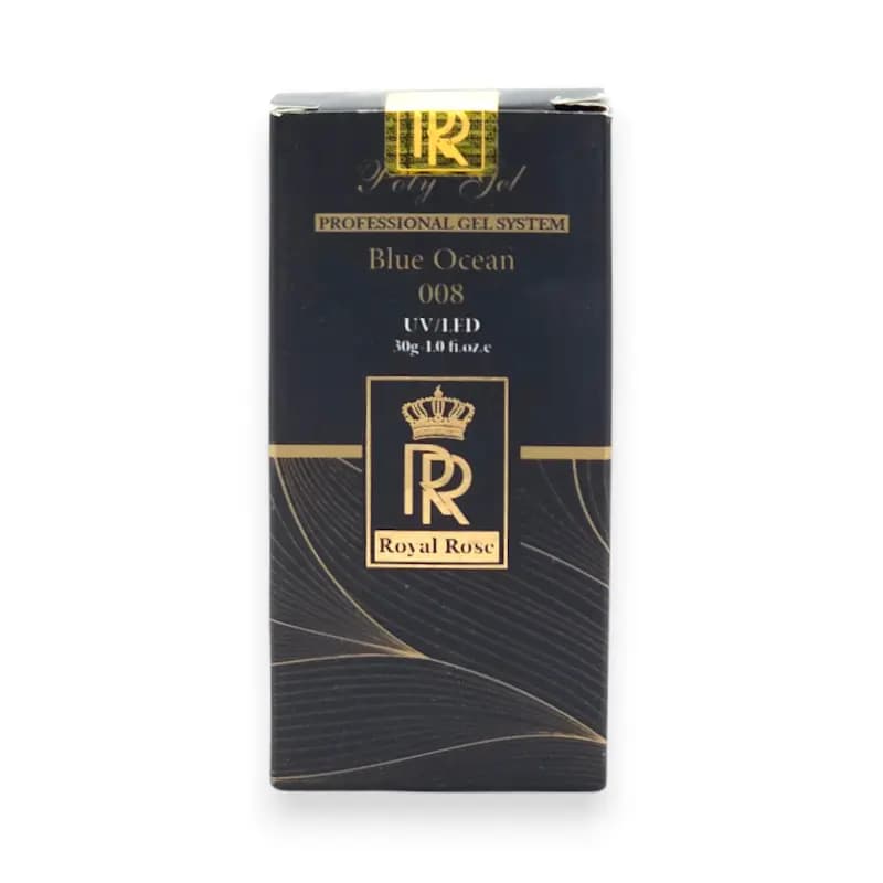 پلی ژل کاشت ناخن رویال رز Royal Rose کد 008 بلو اوشن ۳۰ گرم — تصویر ۲