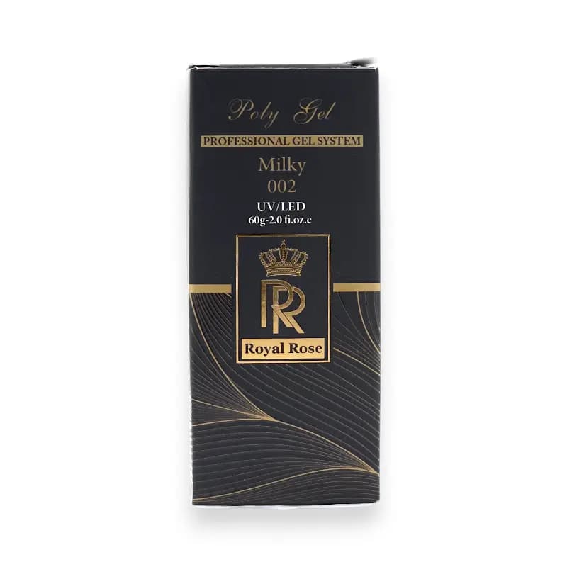 پلی ژل کاشت ناخن رویال رز Royal Rose کد 002 سفید شیری ۶۰ گرم — تصویر ۲