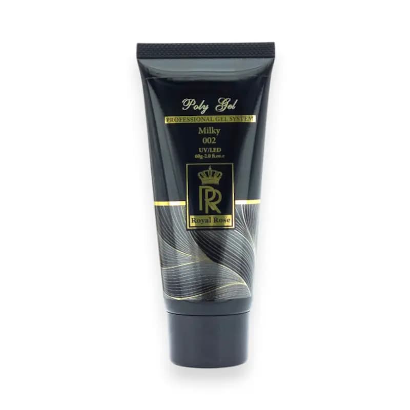 پلی ژل کاشت ناخن رویال رز Royal Rose کد 002 سفید شیری ۶۰ گرم