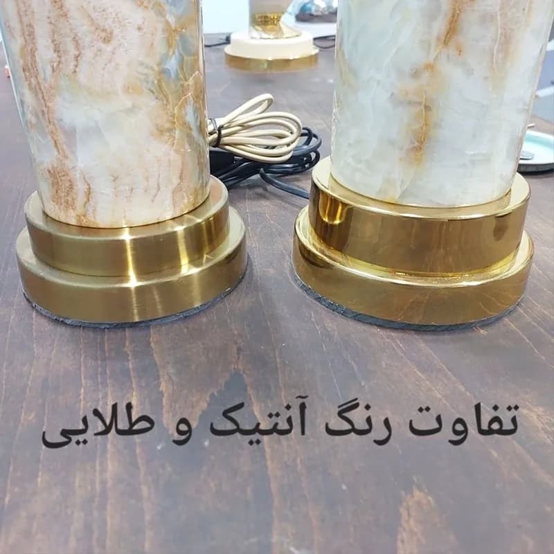 آباژور رومیزی مدل سنگ طبیعی استوانه — تصویر ۷