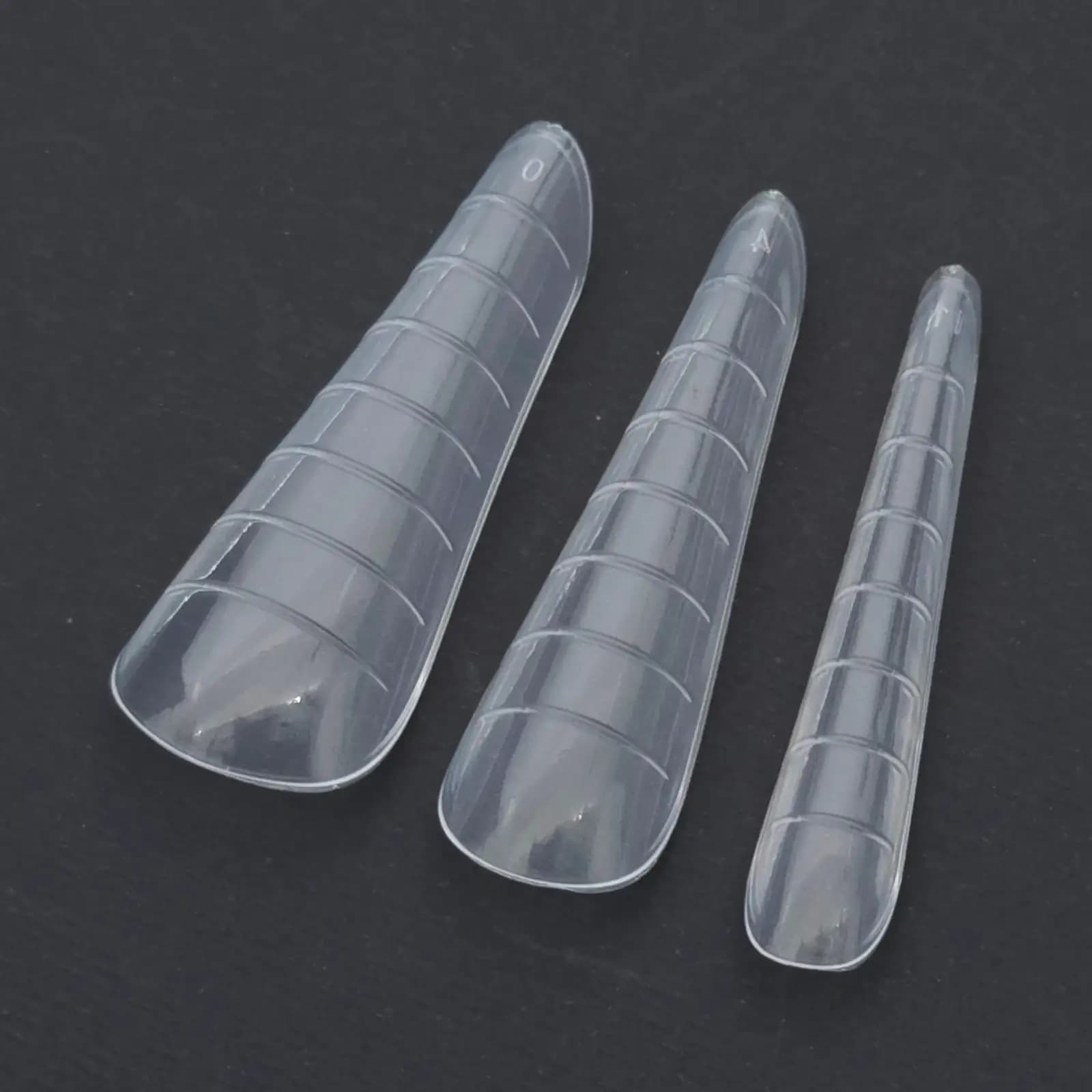 قالب کاشت ناخن جت مدل ۱ شکل ۵ (Jet 1 Nail Forms Shape 5) | تیپ دوال فرم شفاف پلی ژل | بسته 120 عددی — تصویر ۲