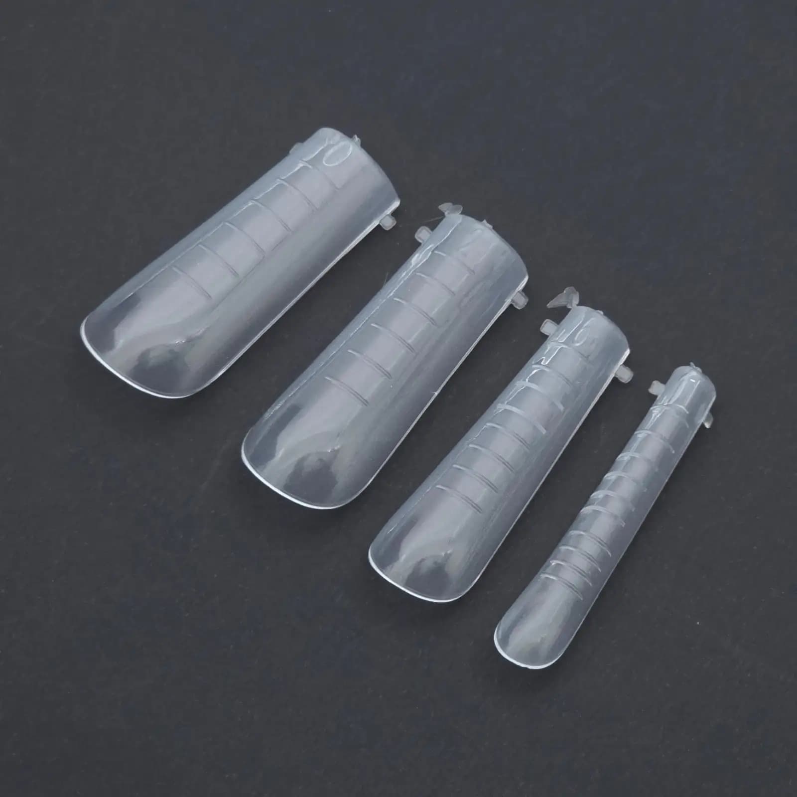 قالب کاشت ناخن جت مدل ۱ شکل ۱ (Jet 1 Nail Forms Shape 1) | تیپ دوال فرم شفاف پلی ژل | بسته 120 عددی — تصویر ۲