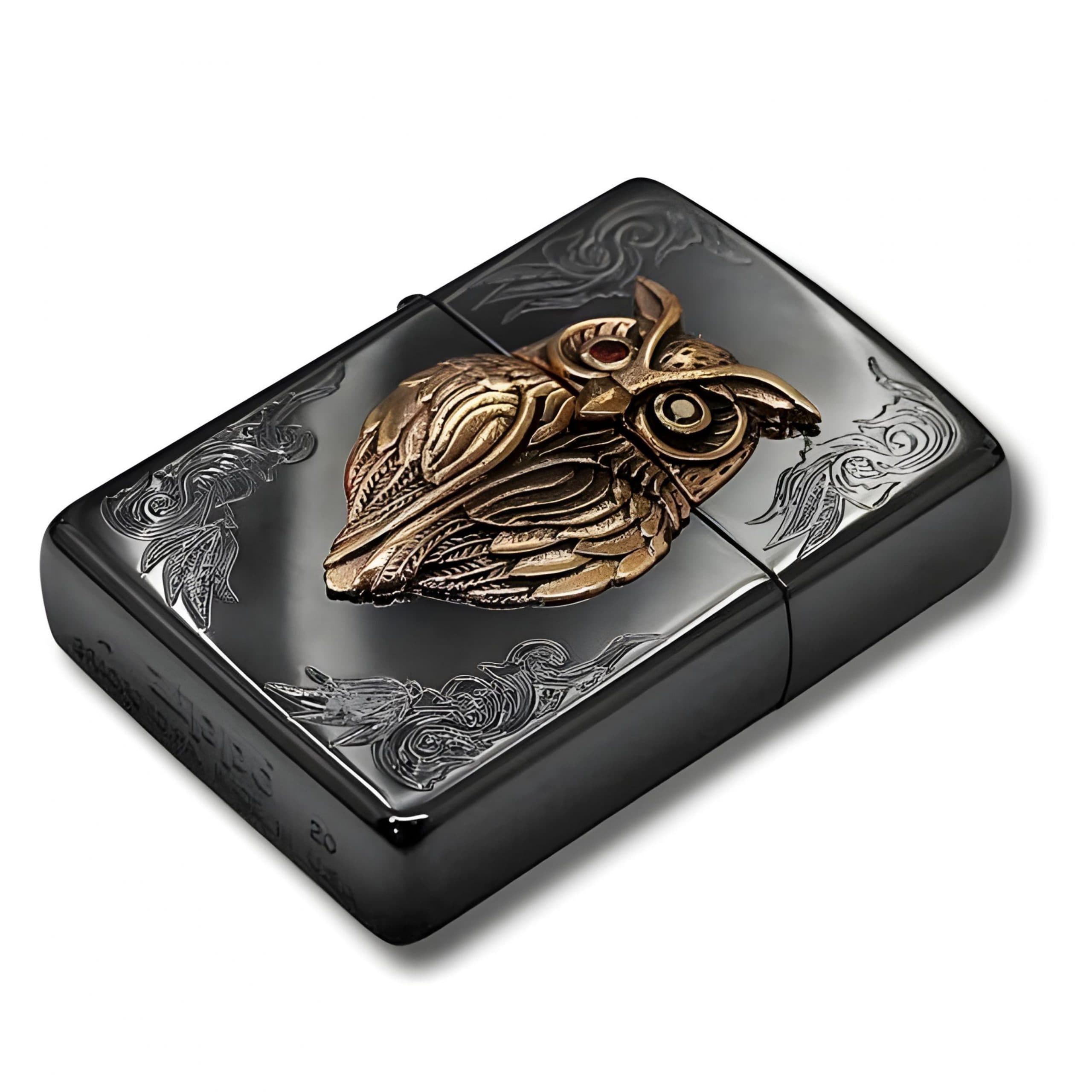 فندک زیپو کاستوم ادیشن کد Zippo Owl Lucky Charm Black Nickel — تصویر ۵