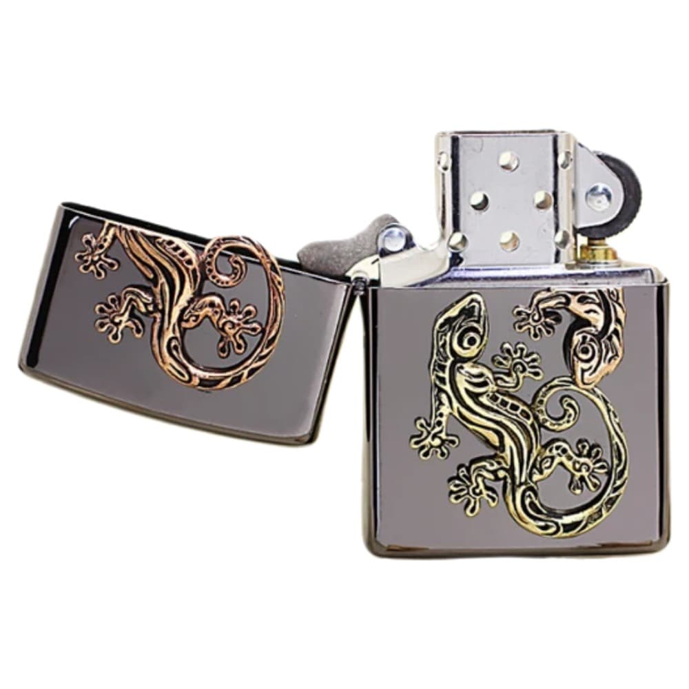 فندک زیپو کاستوم ادیشن کد Zippo Gekko Lucky Charm Black Nickel — تصویر ۴