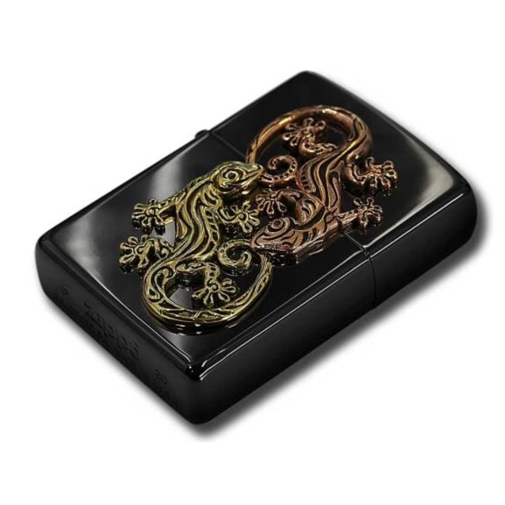 فندک زیپو کاستوم ادیشن کد Zippo Gekko Lucky Charm Black Nickel — تصویر ۳
