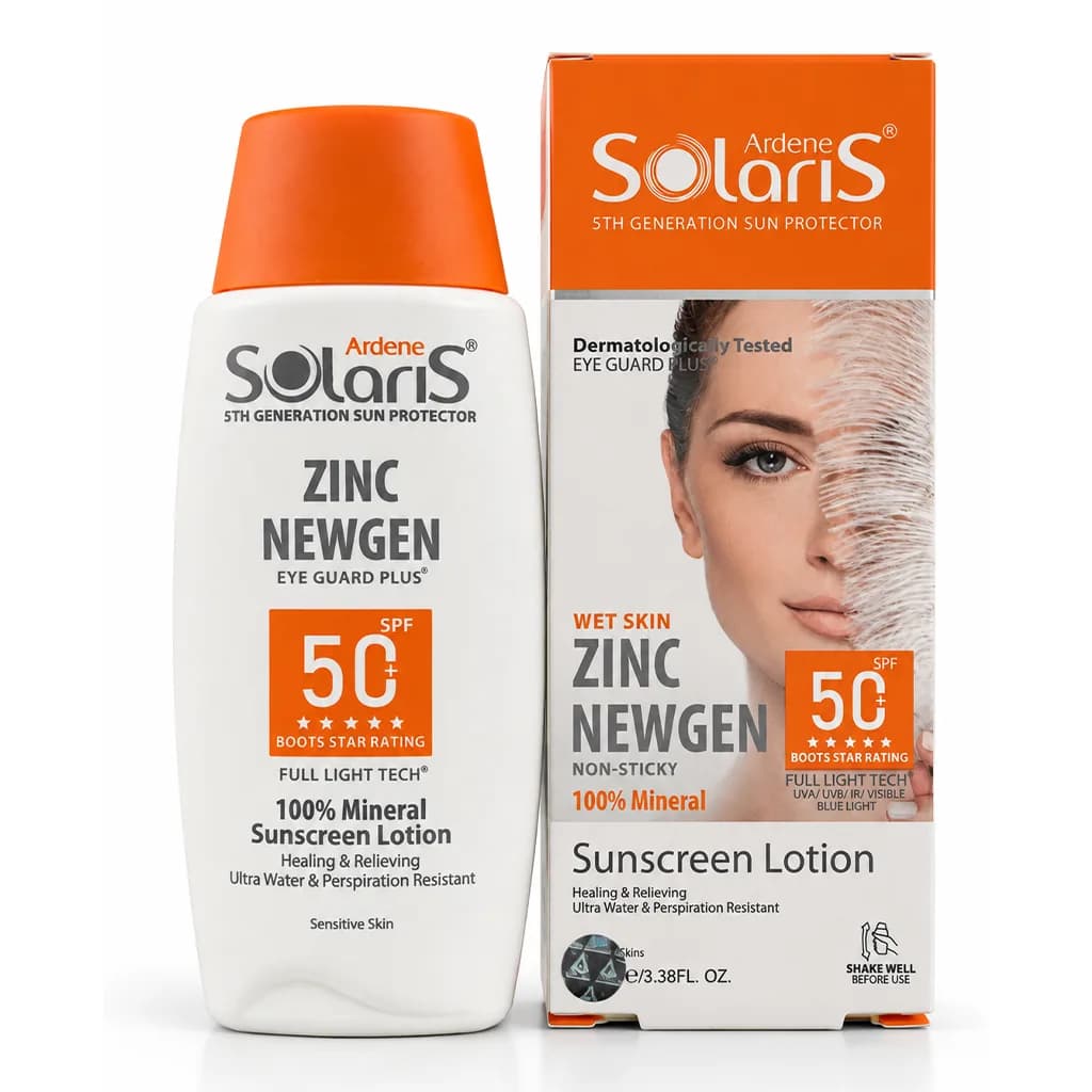 ضد آفتاب فیزیکال زینک نیوژن +SPF 50 آردن سولاریس مناسب پوست حساس 100 گرم — تصویر ۳