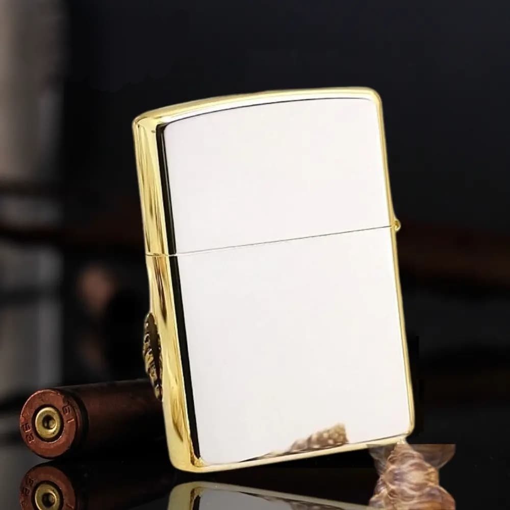فندک زیپو کاستوم ادیشن سفید طلایی کد Zippo Harley Davidson HDP-17 — تصویر ۷